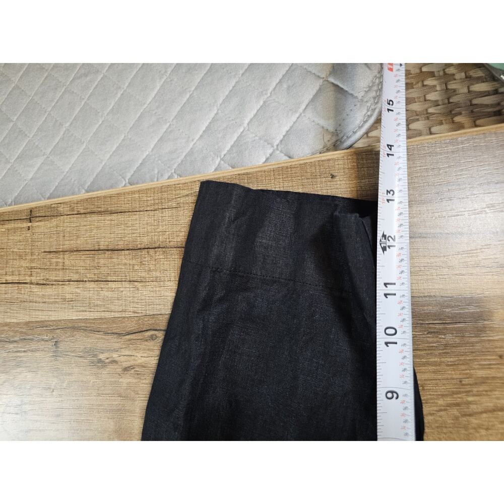 Eileen Fisher Black Boxy Fit Organic Handkerchief Linen Blouse Women's M - Picture 7 of 8